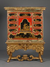 German Baroque lacquer writing cabinet - image 1