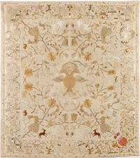Chinese embroidered silk bedspread - image 1