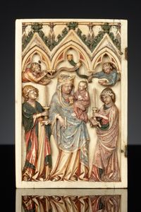 French Gothic Left Panel from a diptych depicting The Glorification of the Virgin - image 1