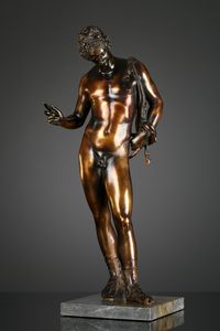 Italian bronze statue, Narcissus,  attributed to Vincenzo Gemito - image 1