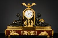 French Empire Mantel Clock, l'étude et le philosophie - image 1