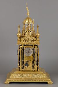 German Renaissance Vertical Astronomical Table Clock - image 6