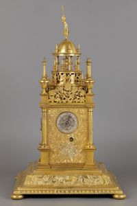 German Renaissance Vertical Astronomical Table Clock - image 2