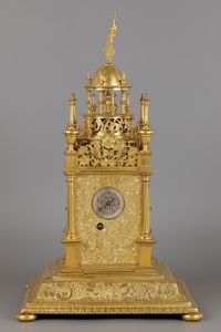 German Renaissance Vertical Astronomical Table Clock - image 4