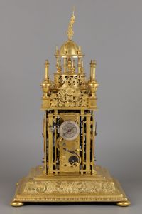 German Renaissance Vertical Astronomical Table Clock - image 5
