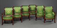 Frans Empire Ensemble van vier Fauteuils en twee Bergères,  toegeschreven aan F.H.G. Jacob-Desmalter - afbeelding 1