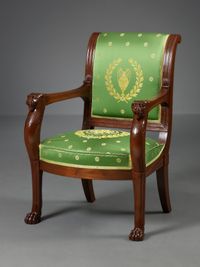 Frans Empire Ensemble van vier Fauteuils en twee Bergères,  toegeschreven aan F.H.G. Jacob-Desmalter - afbeelding 3