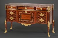Royal French Louis XVI Parquetry Commode, stamped: Mewesen - image 1