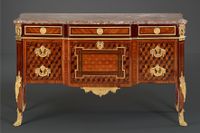 Royal French Louis XVI Parquetry Commode, stamped: Mewesen - image 2
