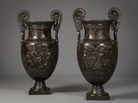 Paar Grote Bronzen Sierurnen, Jean-Désiré Ringel d'Illzach - afbeelding 1