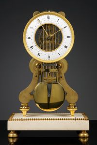 Franse Louis XVI Skeletpendule, Robert Robin - afbeelding 1