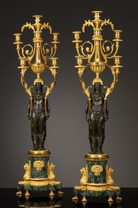 Pair of Large French Empire Candelabra - image 1