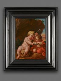 Josef Ferdinand Fromiller (1693-1760), Vanitas met twee bellenblazende putti, toegeschreven aan - afbeelding 2