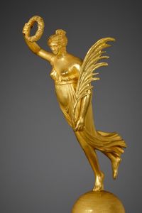 French Empire twelve-light discus chandelier - image 2