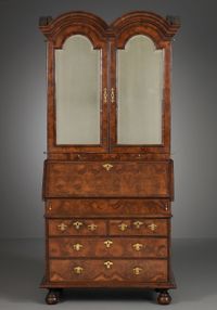 English Double Domed Bureau Bookcase - image 1