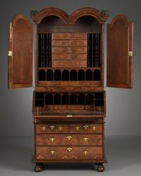 English Double Domed Bureau Bookcase - image 2