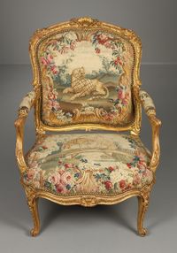 Pair of Louis XV gilt-wood Armchairs from the Waterford Suite, Jean Jacques Tilliard  - image 4