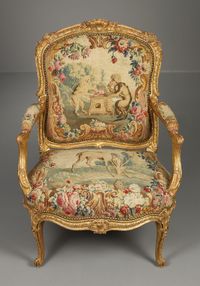 Pair of Louis XV gilt-wood Armchairs from the Waterford Suite, Jean Jacques Tilliard  - image 3