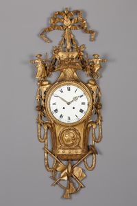 Large Dutch Louis XVI wooden cartel clock - image 1