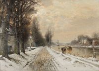 Louis Apol (1850-1936) Winter on the river Vecht - image 1