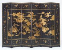 Japanese Six-fold Lacquered Screen - image 2
