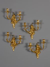 Vier Franse Louis XV appliques aux chinois - image 1