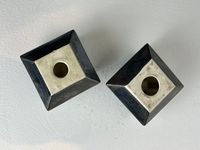Jan van der Vaart (1931-2000), pair of bronze glazed square stoneware candlesticks, early 'Multiple', rare! - image 5