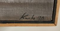 Xavier Krebs, abstract oil painting on linen canvas, 1990 - image 3