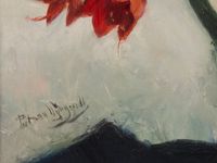 Petrus Theodorus (Piet) van Wijngaerdt, 'Roode en Witte Amaryllis', olieverf op doek, ca. 1925 - afbeelding 6