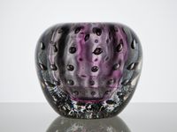 A.D. Copier, Unique thick glass bowl with antimony crackle, Glass factory Leerdam, 1949 - image 1