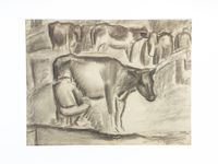Leo Gestel, 'Beemster', charcoal on paper, 1922 - image 3