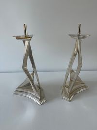 Salvadore Dali, a set CHROMIUM PLATED METAL PRICKET CANDLESTICKS: L'IMMORTALITI DE CASTOR ET POLLUX - image 2