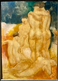 Toon Kelder, oil on panel, nude figures - image 2