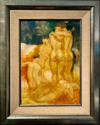 Toon Kelder, oil on panel, nude figures - image 1