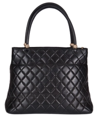 Chanel Black Quilted Leather Medallion Tote Bag
