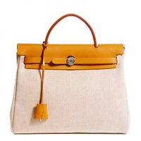 Hermès Herbag 2-in-1 Beige Canvas Leather Bag