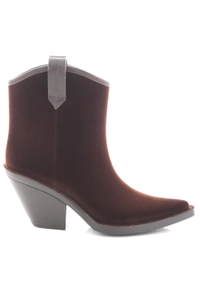 Givenchy Western Style Brown Velvet Ankle Boots