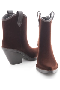 Givenchy Western Style Brown Velvet Ankle Boots