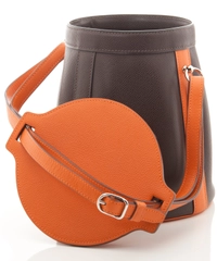 Hermès Brown/Orange Leather Farming Bag