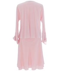 Chanel Skirt Suit in Pale Pink Tiered Flared  Silk 