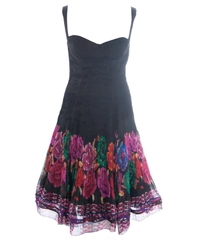 Roberto Cavalli Floral Print Silk Pleated Dress