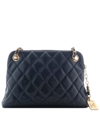 Chanel Dark Blue Quilted Leather Shoulder Bag