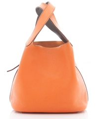 Hermès 'Picotin Lock PM' Bag in Orange Clemence Leather