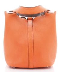 Hermès 'Picotin Lock PM' Bag in Orange Clemence Leather