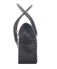 Mulberry Vintage Handbag in Black Croc Embossed Leather