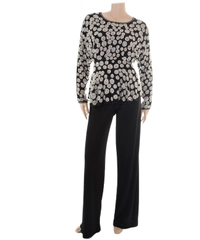 Black Embroidered Open Back Blouse