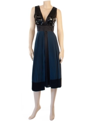 Just Cavalli Black Pleated Paillette Cocktail Dress