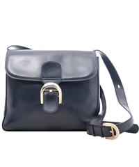 Delvaux 'Brillant' Vintage Shoulderbag in Dark Blue Calfsleather