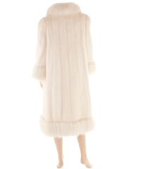 White Mink Full Length Coat with Fox Trim