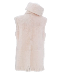 By Rademakers Pink Rabbit Fur Sleeveless Jacket